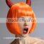 Halloween Festival wigs for Kids with Horn,yellow party wigs