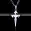New coming Women Men's 316L stainless steel smooth sharp cross pendant necklace