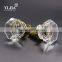 2 1/6 inch bling interior door set octagon shape door hardware glass knobs
