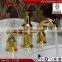 Contemporary Gold Basin Tap, Faucet Single Cold Basin Tap in Chrome, 3 Hole Gold Waterfall Aerator Faucet