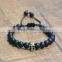 New Men beads jewelry gemstone beads onyx black agate skull shamballa bracelet