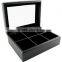 black wooden tea box,dyed tea boxes with compartments,tea storage wood box