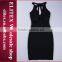 2015 Wholesale hot black halter crossover plus size bodycon bandage dress