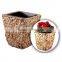 Decorative planter natural water hyacinth woven indoor flower pot