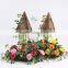 European style decoration cottage potted silk flowers home artificial bonsai roses
