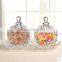3pieces of one set home table centerpieces colourful crystal glass jars with lid terarium for food
