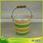 Anti-corrosion Home & garden decor stripe metal flat flower pot