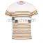 men's striped matching cotton mesh t-shirt