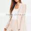 MGOO Custom Made Slim Fitting Blazers For Women One Buttons Pink Crepe Curve Lapel Flare Long Sleeves