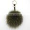 Myfur Factory Price Big Colorful Fox Fur Ball Pom Pom Keyring Pendant