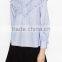 Runwaylover EY2385B Women Long Sleeve Fashion Falbala Pure Color Blouse