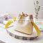 2017 Litchi Pattern Hit Color Bucket Bag Simple Casual Shoulder Bag