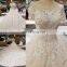 LS00258 V Back Short Sleeves Long Train Bulk Wedding Dresses Arabic Style for Black Women