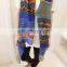 Blue Ttextured Geometric Ripple Gaze de Paris Simple Elegant Women Fashion Scarves