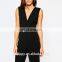 New Style Ladies Wrap Jumpsuit with Metal Belt Wrap front