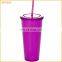 plastic double wall tumbler with removable paper insert travel mug