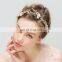 Wedding Headband Boho Enamel Leaf Rhinestone Bridal Hair Vine Pearl hair band Women Jewelry Bridesmaid Headpiece Prom Halo