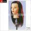 Brown Salon Mannequin Hairdressing Long Real Hair Cutting Training Head