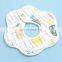 RTS Cotton Gauze Fabric  Baby Flower Shape Bibs Muslin Bibs Cotton Bibs