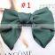 RTS Wholesale Custom Women Satin Fabric Hair Tie Ties woman Bow Plain Big Butterfly Bowknot Hair Clip Bows For Girls