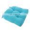 Recyclable Cheap Soft Patio Outdoor Solid Blue Non-slip U-shaped Tufted Chair Pad with Ties Home