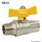 Female Male Brass 2 Way Gas Valve with yellow handle