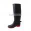 Cool woman fluorescence low heel boots side buckle high rain boots with back zipper