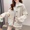 Sweet age-reducing warm lamb coat female western style loose women's coat 21 autumn and winter square collar cardigan female
