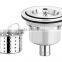 2015 Made in China Chaozhou bathroom accessories Stainless Steel basin drainer sink strainer sanitary ware ,110G