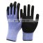 Elastic Sandy Nitrile Coated Industrial Working Glove Anti Slip Construction Safety Glove Nitrile Coated Polyester Lining Gloves