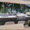 Marble texture top outdoor kitchen cabinet with stove
