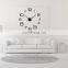 hot sale largest size modern 3d diy sticker wall clock for home decor