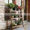 3 Tiers Carbonized Wood Plant Stand Shelf Holder Indoor Outdoor Vertical Tiered Plant Ladder Flower Rack Display