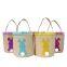 Manufacture Hot Sale 2022 Easter Decoration Rabbit Bunny Basket Burlap Easter Jute bag Tote Gift Bags