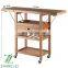 Rolling Bamboo Wood Kitchen Island Cart Trolley Cabinet w/Towel Rack Drawer Shelves Dinner car