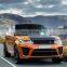 Комплект кузова для RANGE ROVER SPORT L494 2014 - 2017 годов, преобразующий его в стиль 2018 SVR, включает передний и задний бамперы, крылья, фары и задние фонари