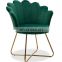 Velvet Flower Gold Leisure Chair Beauty Dresser Chair