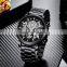 HANNAH MARTIN 1094 High Quality Men Quartz Watch Calendar Wristwatch fashion Stainless Steel Watch For Men