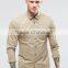 2016 Autumn Long Sleeves Beige Mens Skinny Western Shirt with Front Pockets