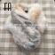 Factory direct wholesale price real block color rabbit scrap fur scarf /rabbit fur scarf