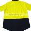 Workwear short sleeve cotton elastance Hi Vis yellow woven safety shirt