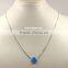 Beautiful Synthetic 925 Silver Sterling Blue Hand Opal Pendant Necklace