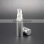 silver colored plastic empty airless lotion spray pump bottle