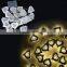 210CM Holiday Christmas Lights Silver Metal Heart LED String Meteor Light Party Wedding Decoration 3 * AA Battery Operated