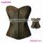 Underbust Zipper Sexy Mature Brown Steampunk Corset