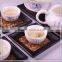 Round brown Wood tea coaster set with 6pcs