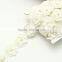 14yards Beaded Pearl cream white Flower Lace Ribbon Applique Motif Trim Venise Sewing on craft