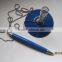 Metal desk pen bead chain ballpoint pens with Metal circular base pens attached chain OEM services are available