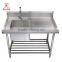 Australia Commercial Catering Kitchen Sink with Work Table, Stainless Steel Kitchen 1 one Compartment Sink with Drainer
