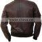 men's Tan Leather Bomber Jacket: